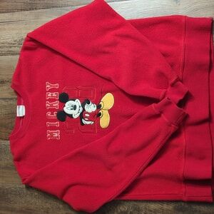 Vintage Disney Mickey Mouse Red Fleece Pullover
